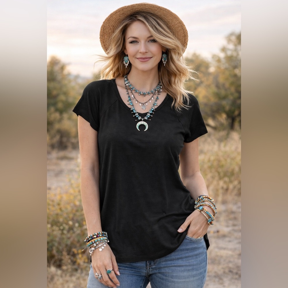 Time and Tru Women's Black Knit Short Sleeve Top Size: XL (16-18) NWT
